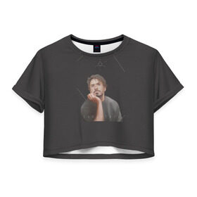 Женская футболка 3D укороченная с принтом Tony Stark в Санкт-Петербурге, 100% полиэстер | круглая горловина, длина футболки до линии талии, рукава с отворотами | Тематика изображения на принте: младший | роберт