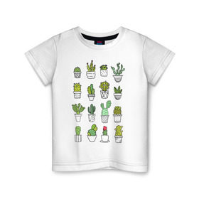 Детская футболка хлопок с принтом cactus в Санкт-Петербурге, 100% хлопок | круглый вырез горловины, полуприлегающий силуэт, длина до линии бедер | cactus | tmblr | tubler | кактус