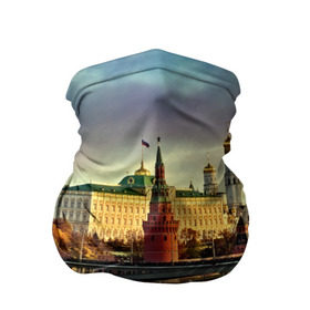 Бандана-труба 3D с принтом Москва река в Санкт-Петербурге, 100% полиэстер, ткань с особыми свойствами — Activecool | плотность 150‒180 г/м2; хорошо тянется, но сохраняет форму | Тематика изображения на принте: kremlin | moscow | russia | город | кремль | москва | ночь | огни | река