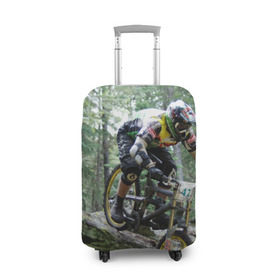 Чехол для чемодана 3D с принтом Велоспорт гонка в Санкт-Петербурге, 86% полиэфир, 14% спандекс | двустороннее нанесение принта, прорези для ручек и колес | велик | велосипед | гонка | горы | деревья | железный конь | колесо | лес | лисапед | природа | ровер | спорт | спортсмен | стальной конь | тандем | трицикл | шлем