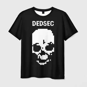 Мужская футболка 3D с принтом Череп Dedsec в Санкт-Петербурге, 100% полиэфир | прямой крой, круглый вырез горловины, длина до линии бедер | dedsec | skull | watch dogs | watch dogs 2 | watch_dogs | watch_dogs 2 | дедсек | дэдсек | череп