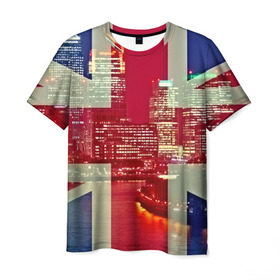 Мужская футболка 3D с принтом Лондон в Санкт-Петербурге, 100% полиэфир | прямой крой, круглый вырез горловины, длина до линии бедер | англия | великобритания | город | лондон | река | столица