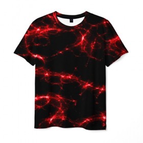 Мужская футболка 3D с принтом Огненная абстракция в Санкт-Петербурге, 100% полиэфир | прямой крой, круглый вырез горловины, длина до линии бедер | абстракция | красный | огонь