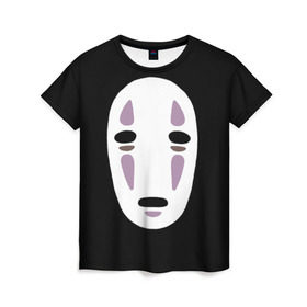 Женская футболка 3D с принтом Face в Санкт-Петербурге, 100% полиэфир ( синтетическое хлопкоподобное полотно) | прямой крой, круглый вырез горловины, длина до линии бедер | anime | spirited away | аниме | миадзяки | унесенные призраками