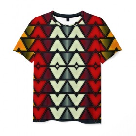 Мужская футболка 3D с принтом Element Texture в Санкт-Петербурге, 100% полиэфир | прямой крой, круглый вырез горловины, длина до линии бедер | галочки | л | стрелки