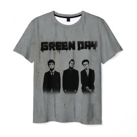 Мужская футболка 3D с принтом Green Day 7 в Санкт-Петербурге, 100% полиэфир | прямой крой, круглый вырез горловины, длина до линии бедер | american idiot | green day | грин дей | грин дэй