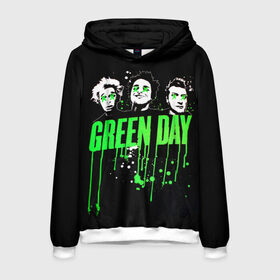 Мужская толстовка 3D с принтом Green Day 4 в Санкт-Петербурге, 100% полиэстер | двухслойный капюшон со шнурком для регулировки, мягкие манжеты на рукавах и по низу толстовки, спереди карман-кенгуру с мягким внутренним слоем. | Тематика изображения на принте: american idiot | green day | грин дей | грин дэй