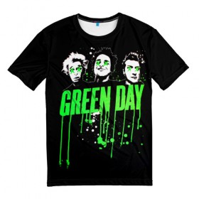 Мужская футболка 3D с принтом Green Day 4 в Санкт-Петербурге, 100% полиэфир | прямой крой, круглый вырез горловины, длина до линии бедер | american idiot | green day | грин дей | грин дэй