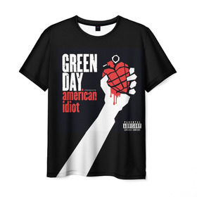 Мужская футболка 3D с принтом Green Day 3 в Санкт-Петербурге, 100% полиэфир | прямой крой, круглый вырез горловины, длина до линии бедер | Тематика изображения на принте: american idiot | green day | грин дей | грин дэй