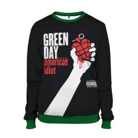 Женский свитшот 3D с принтом Green Day 3 в Санкт-Петербурге, 100% полиэстер с мягким внутренним слоем | круглый вырез горловины, мягкая резинка на манжетах и поясе, свободная посадка по фигуре | american idiot | green day | грин дей | грин дэй