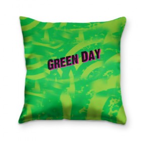 Подушка 3D с принтом Green Day 1 в Санкт-Петербурге, наволочка – 100% полиэстер, наполнитель – холлофайбер (легкий наполнитель, не вызывает аллергию). | состоит из подушки и наволочки. Наволочка на молнии, легко снимается для стирки | american idiot | green day | грин дей | грин дэй