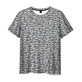 Мужская футболка 3D с принтом Ничоси, сколько ничоси! в Санкт-Петербурге, 100% полиэфир | прямой крой, круглый вырез горловины, длина до линии бедер | meme | nichosee | nichosi | мем | ничоси | привидение | прикол | толпа | удивление