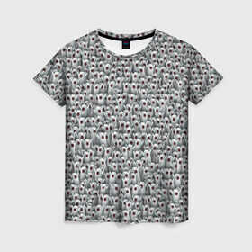 Женская футболка 3D с принтом Ничоси, сколько ничоси! в Санкт-Петербурге, 100% полиэфир ( синтетическое хлопкоподобное полотно) | прямой крой, круглый вырез горловины, длина до линии бедер | meme | nichosee | nichosi | мем | ничоси | привидение | прикол | толпа | удивление