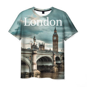 Мужская футболка 3D с принтом London в Санкт-Петербурге, 100% полиэфир | прямой крой, круглый вырез горловины, длина до линии бедер | england | london | vjcn. биг бен | англия | британия | великобритания | владычица морей | город | гостеприимный | дождей | клевый | красивый | лилия | лондон | на темзе | окна | прикольный | столица | тауэр