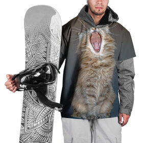 Накидка на куртку 3D с принтом Мартовский кот в Санкт-Петербурге, 100% полиэстер |  | кот | кошка | март | пасть | усы