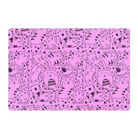Магнитный плакат 3Х2 с принтом котейки в Санкт-Петербурге, Полимерный материал с магнитным слоем | 6 деталей размером 9*9 см | cat | кот | котейки | котик | кошка | рисунок | розовый