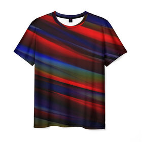 Мужская футболка 3D с принтом Абстрактные линии в Санкт-Петербурге, 100% полиэфир | прямой крой, круглый вырез горловины, длина до линии бедер | абстракция | полосы