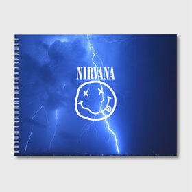 Альбом для рисования с принтом Nirvana в Санкт-Петербурге, 100% бумага
 | матовая бумага, плотность 200 мг. | rok | нирвана | рок