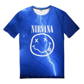Мужская футболка 3D с принтом Nirvana в Санкт-Петербурге, 100% полиэфир | прямой крой, круглый вырез горловины, длина до линии бедер | rok | нирвана | рок