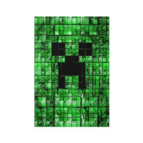 Обложка для паспорта матовая кожа с принтом Minecraft в Санкт-Петербурге, натуральная матовая кожа | размер 19,3 х 13,7 см; прозрачные пластиковые крепления | game | green | minecraft | игра | игрок | компьютерные игры | майнкрафт