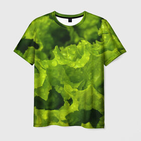 Мужская футболка 3D с принтом Зелень в Санкт-Петербурге, 100% полиэфир | прямой крой, круглый вырез горловины, длина до линии бедер | веган | зеленый | зелень | лето | овощи | салат | солнце | фрукты
