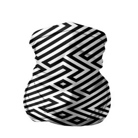 Бандана-труба 3D с принтом optical illusion в Санкт-Петербурге, 100% полиэстер, ткань с особыми свойствами — Activecool | плотность 150‒180 г/м2; хорошо тянется, но сохраняет форму | Тематика изображения на принте: геометрия | оптическая иллюзия | черно белый
