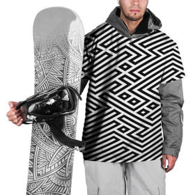 Накидка на куртку 3D с принтом optical illusion в Санкт-Петербурге, 100% полиэстер |  | Тематика изображения на принте: геометрия | оптическая иллюзия | черно белый