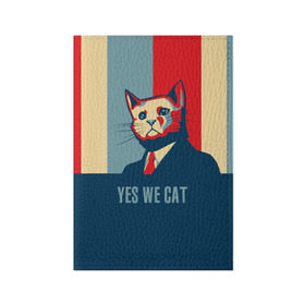 Обложка для паспорта матовая кожа с принтом Yes we CAT в Санкт-Петербурге, натуральная матовая кожа | размер 19,3 х 13,7 см; прозрачные пластиковые крепления | cat | kitty | животные | киса | кот | котенок | котэ | кошка