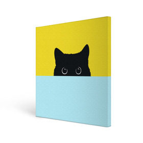 Холст квадратный с принтом Moon в Санкт-Петербурге, 100% ПВХ |  | 3d | cat | kitty | животные | иллюстрация | киса | кот | кот спрятался | котенок | котэ | кошка | минимализм | рисунок | цифровое искусство