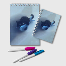 Блокнот с принтом Рыбка в Санкт-Петербурге, 100% бумага | 48 листов, плотность листов — 60 г/м2, плотность картонной обложки — 250 г/м2. Листы скреплены удобной пружинной спиралью. Цвет линий — светло-серый
 | Тематика изображения на принте: cat | kitty | животные | киса | кот | котенок | котэ | кошка