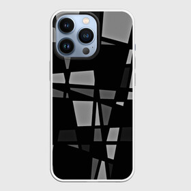 Чехол для iPhone 13 Pro с принтом Geometry figure в Санкт-Петербурге,  |  | бумага | геометрия | грани | изгиб | линии | полигоны | полосы | постель | серый | сочетания | текстура | треугольники | черный