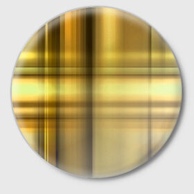 Значок с принтом Yellow Texture в Санкт-Петербурге,  металл | круглая форма, металлическая застежка в виде булавки | бумага | геометрия | грани | желтый | изгиб | линии | полигоны | полосы | постель | сочетания | текстура | треугольники