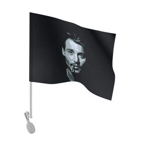 Флаг для автомобиля с принтом Джонни Депп в Санкт-Петербурге, 100% полиэстер | Размер: 30*21 см | johnny depp | джонни депп