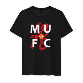Мужская футболка хлопок с принтом Manchester United - 1878 в Санкт-Петербурге, 100% хлопок | прямой крой, круглый вырез горловины, длина до линии бедер, слегка спущенное плечо. | manchester united | манчестер юнайтед | футбол