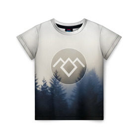 Детская футболка 3D с принтом Twin Peaks в Санкт-Петербурге, 100% гипоаллергенный полиэфир | прямой крой, круглый вырез горловины, длина до линии бедер, чуть спущенное плечо, ткань немного тянется | twin peaks | лес | лора палмер | ночь | огонь | сова | сосны | твин пикс