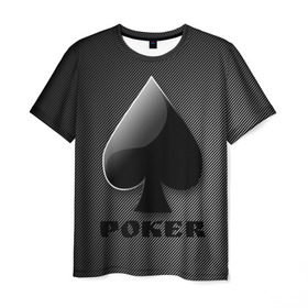 Мужская футболка 3D с принтом Poker (пики) в Санкт-Петербурге, 100% полиэфир | прямой крой, круглый вырез горловины, длина до линии бедер | Тематика изображения на принте: 
