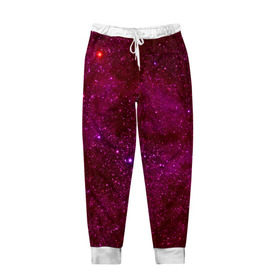 Мужские брюки 3D с принтом Розовые звёзды в Санкт-Петербурге, 100% полиэстер | манжеты по низу, эластичный пояс регулируется шнурком, по бокам два кармана без застежек, внутренняя часть кармана из мелкой сетки | nebula | звезды | созвездие | туманность