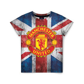 Детская футболка 3D с принтом Manchester United №1! в Санкт-Петербурге, 100% гипоаллергенный полиэфир | прямой крой, круглый вырез горловины, длина до линии бедер, чуть спущенное плечо, ткань немного тянется | manchester united | манчестер | юнайтед