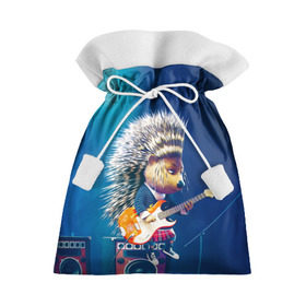 Подарочный 3D мешок с принтом Животный рок в Санкт-Петербурге, 100% полиэстер | Размер: 29*39 см | Тематика изображения на принте: бас | гитара | дикобраз | еж | ежик | колонки | музыка | рок