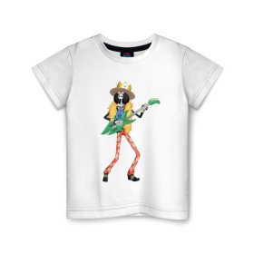 Детская футболка хлопок с принтом Брук в Санкт-Петербурге, 100% хлопок | круглый вырез горловины, полуприлегающий силуэт, длина до линии бедер | anime | brook | one | piece | ван | луффи | музыка | пираты | пис | скелет