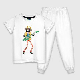 Детская пижама хлопок с принтом Брук в Санкт-Петербурге, 100% хлопок |  брюки и футболка прямого кроя, без карманов, на брюках мягкая резинка на поясе и по низу штанин
 | anime | brook | one | piece | ван | луффи | музыка | пираты | пис | скелет