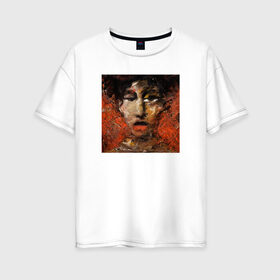 Женская футболка хлопок Oversize с принтом HIM Venus Doom в Санкт-Петербурге, 100% хлопок | свободный крой, круглый ворот, спущенный рукав, длина до линии бедер
 | heartagram | him | love metal | ville valo | вилле вало | хим