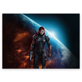 Поздравительная открытка с принтом Mass Effect в Санкт-Петербурге, 100% бумага | плотность бумаги 280 г/м2, матовая, на обратной стороне линовка и место для марки
 | Тематика изображения на принте: n7 | shepard | галактика | жнец | космос | масс | нормандия | планета | шепард | эффект