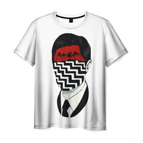 Мужская футболка 3D с принтом Твин Пикс в Санкт-Петербурге, 100% полиэфир | прямой крой, круглый вырез горловины, длина до линии бедер | Тематика изображения на принте: twin peaks | дэвид линч | совы | твин пикс | чертовски хороший кофе