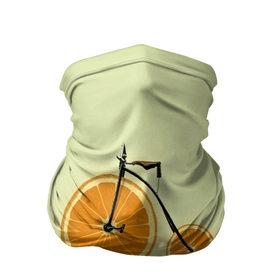 Бандана-труба 3D с принтом Апельсиновый велосипед в Санкт-Петербурге, 100% полиэстер, ткань с особыми свойствами — Activecool | плотность 150‒180 г/м2; хорошо тянется, но сохраняет форму | 