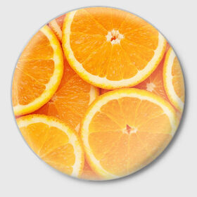 Значок с принтом Апельсинка в Санкт-Петербурге,  металл | круглая форма, металлическая застежка в виде булавки | апельсин | свежесть | фрукт