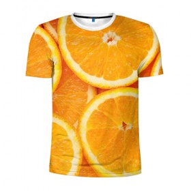 Мужская футболка 3D спортивная с принтом Апельсинка в Санкт-Петербурге, 100% полиэстер с улучшенными характеристиками | приталенный силуэт, круглая горловина, широкие плечи, сужается к линии бедра | апельсин | свежесть | фрукт