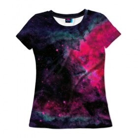 Женская футболка 3D с принтом Загадочный космос в Санкт-Петербурге, 100% полиэфир ( синтетическое хлопкоподобное полотно) | прямой крой, круглый вырез горловины, длина до линии бедер | space | star | вселенная | звезды | космический | космос | созвездие