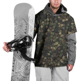 Накидка на куртку 3D с принтом Камуфляж с миплами в Санкт-Петербурге, 100% полиэстер |  | Тематика изображения на принте: meeple | милитари | настолки | настольщик | хаки