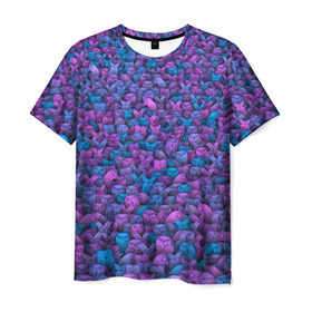 Мужская футболка 3D с принтом Загадочные совы в Санкт-Петербурге, 100% полиэфир | прямой крой, круглый вырез горловины, длина до линии бедер | Тематика изображения на принте: птица | птицы | синий | сиреневый | сова | толпа | филин | фиолетовый